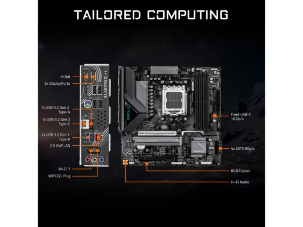 13-145-618-04.jpg GIGABYTE B850M EAGLE WIFI7 AM5 Micro-ATX Motherboard, DDR5, 2x M.2, PCIe 5.0, Wi-Fi 7