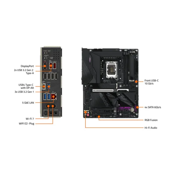 GIGABYTE Z890 AORUS ELITE DUO X LGA 1851 ATX Motherboard, DDR5, 5x M.2, USB4, Wi-Fi 7, 5GbE