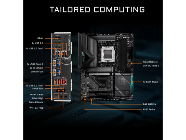 13-145-626-04.jpg GIGABYTE X870E EAGLE WIFI7 AM5 ATX Motherboard, DDR5, 4x M.2, PCIe 5.0, USB4, Wi-Fi 7, 5GbE
