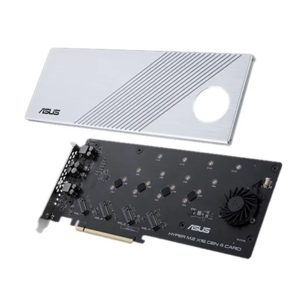 ASUS HYPER M.2 X16 Gen 4 Card, PCIe 4.0/3.0 to 4 x M.2 NVMe Slots, Up to 256 Gbps