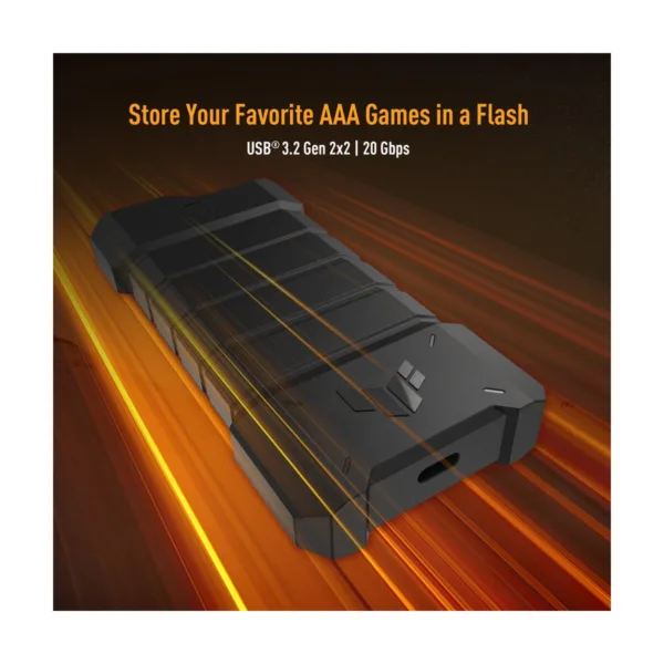ASUS TUF Gaming A2 M.2 NVMe SSD Enclosure, USB 3.2 Gen 2x2 20Gbps, Up to 4TB, IP68