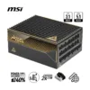 MSI MEG Ai1600T PCIE5 1600W Fully Modular Power Supply, 80+ Titanium, ATX 3.1