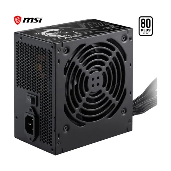MSI MAG A600DN II Power Supply Unit, 600W, 80 PLUS Standard, ATX PSU, Black Flat Cables