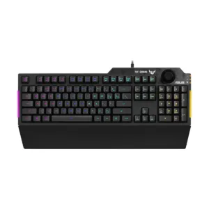 ASUS TUF Gaming K1 RGB Membrane Gaming Keyboard, Volume Knob, Wrist Rest, Black