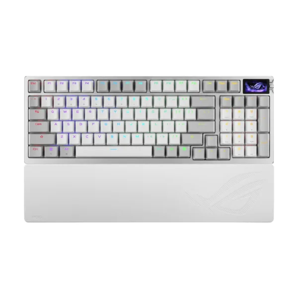 ASUS ROG Azoth 96 HE Wireless Gaming Keyboard, Hall Effect Magnetic Switches, OLED, White
