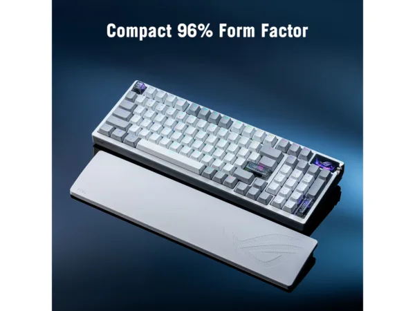 ASUS ROG Azoth 96 HE Wireless Gaming Keyboard, Hall Effect Magnetic Switches, OLED, White