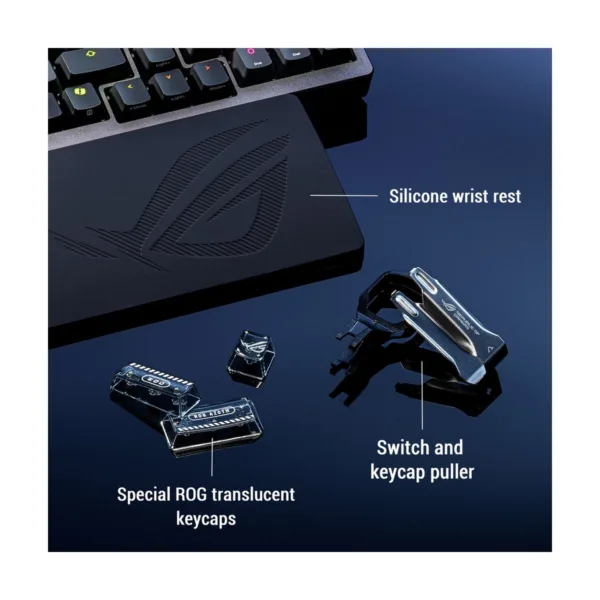 ASUS ROG Azoth 96 HE Wireless Gaming Keyboard, Hall Effect Magnetic Switches, OLED, White