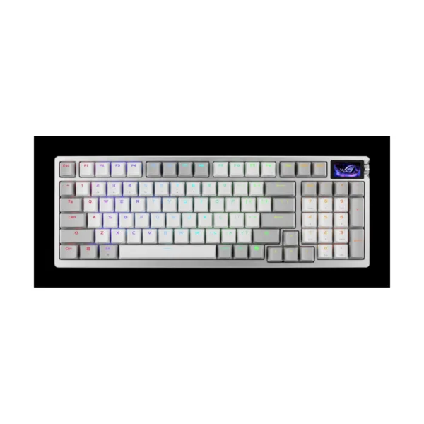 ASUS ROG Azoth 96 HE Wireless Gaming Keyboard, Hall Effect Magnetic Switches, OLED, White