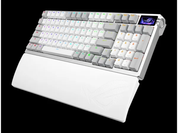 ASUS ROG Azoth 96 HE Wireless Gaming Keyboard, Hall Effect Magnetic Switches, OLED, White