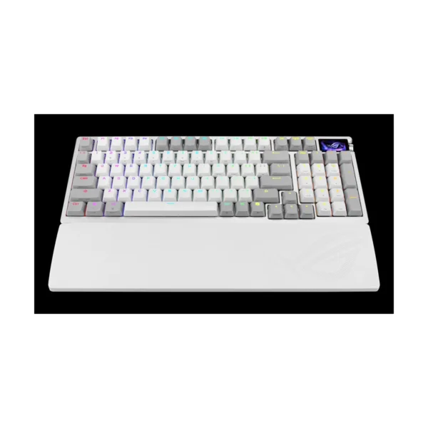 ASUS ROG Azoth 96 HE Wireless Gaming Keyboard, Hall Effect Magnetic Switches, OLED, White