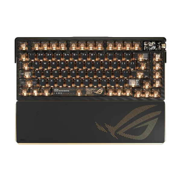 ASUS ROG 20th Edition Azoth Extreme Wireless Mechanical Gaming Keyboard, 75% TKL, Gold/Black