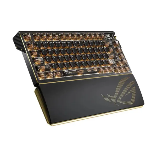 ASUS ROG 20th Edition Azoth Extreme Wireless Mechanical Gaming Keyboard, 75% TKL, Gold/Black