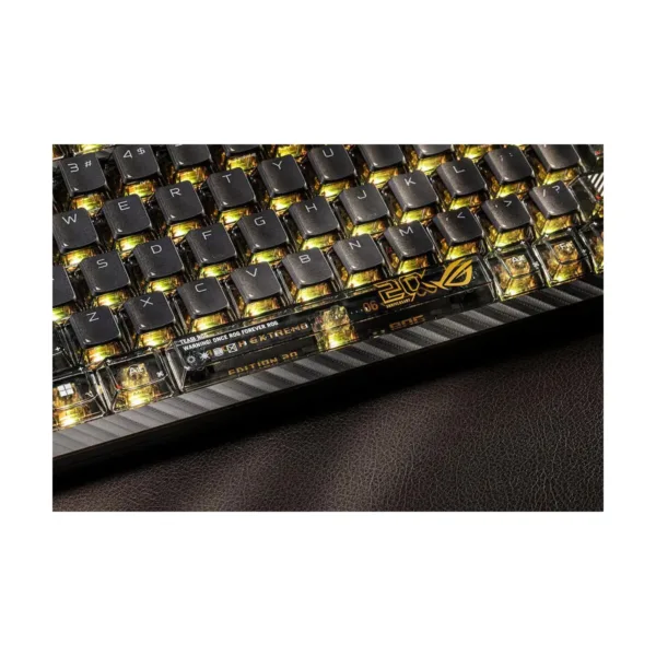 ASUS ROG 20th Edition Azoth Extreme Wireless Mechanical Gaming Keyboard, 75% TKL, Gold/Black