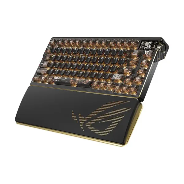 ASUS ROG 20th Edition Azoth Extreme Wireless Mechanical Gaming Keyboard, 75% TKL, Gold/Black