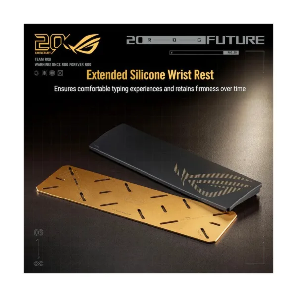 ASUS ROG 20th Edition Azoth Extreme Wireless Mechanical Gaming Keyboard, 75% TKL, Gold/Black