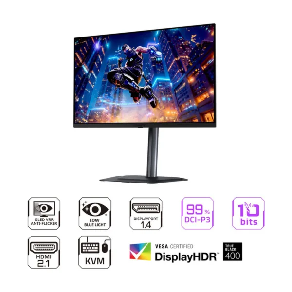 GIGABYTE MO27Q3 27" QHD 360Hz OLED Gaming Monitor, HDR400, KVM, USB-C, Speakers