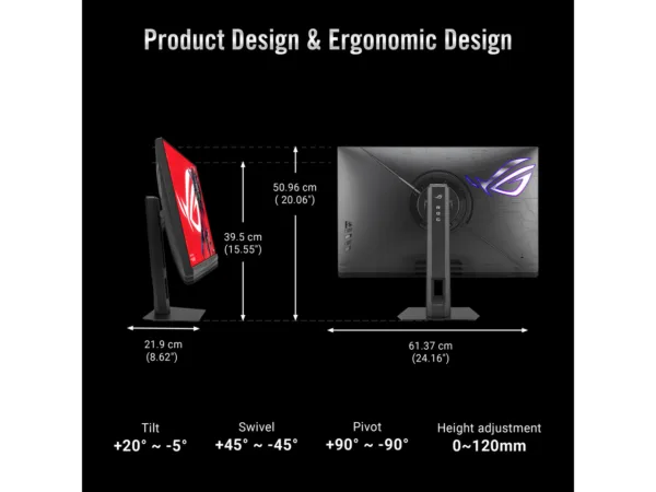 ASUS ROG Strix XG27JCG 27" Dual-Mode 5K 180Hz / QHD 330Hz IPS Gaming Monitor, HDR600
