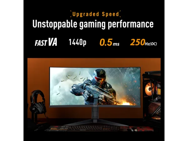 24-281-401-03.jpg ASUS TUF Gaming VG34WQML5A 34" Ultrawide QHD 250Hz Curved Gaming Monitor, HDR400