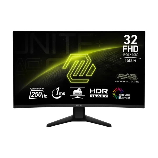 MSI MAG32C6X 32" Full HD 250Hz Curved Gaming Monitor, 1ms, Adaptive Sync