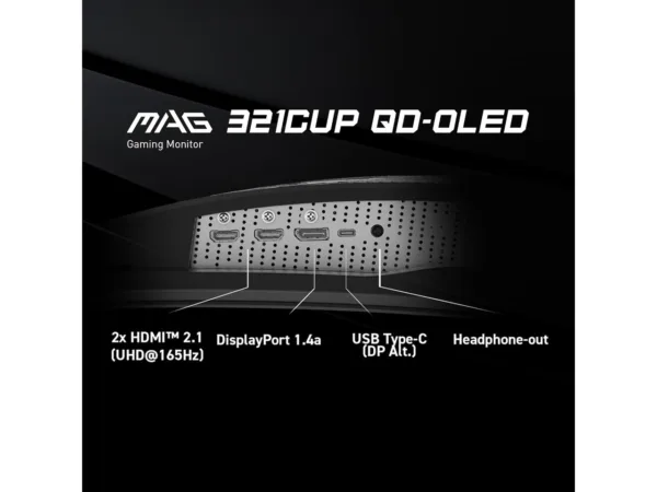 MSI MAG 321CUP QD-OLED 32" 4K UHD 165Hz Curved OLED Gaming Monitor, 0.03ms, USB-C