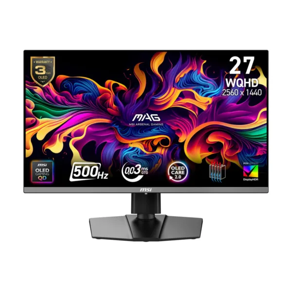 MSI MAG 272QP QD-OLED X50 27" QHD 500Hz OLED Gaming Monitor, 0.03ms, HDR500, USB-C