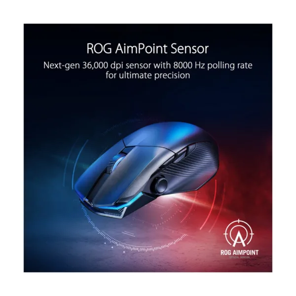 ASUS ROG Chakram X Origin Tri-Mode Gaming Mouse, 36000 DPI, 11 Buttons, Black