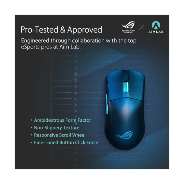 ASUS ROG Harpe Ace Aim Lab Edition Gaming Mouse, 54g, Tri-Mode, 36K DPI, Black