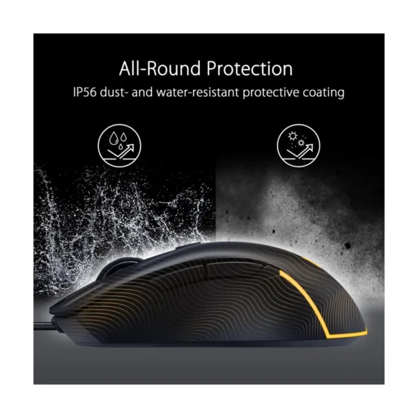 ASUS TUF Gaming M3 Gen II Wired Gaming Mouse, 59g, 8000 DPI, IP56, Black