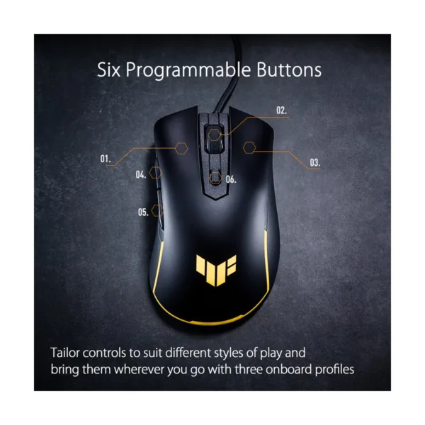 ASUS TUF Gaming M3 Gen II Wired Gaming Mouse, 59g, 8000 DPI, IP56, Black