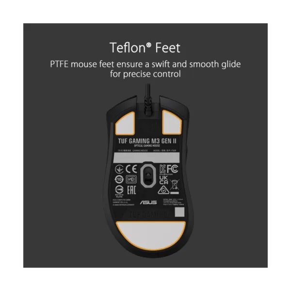 ASUS TUF Gaming M3 Gen II Wired Gaming Mouse, 59g, 8000 DPI, IP56, Black