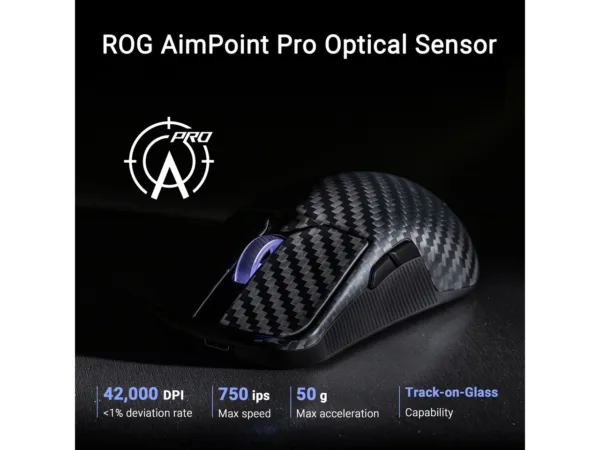 ASUS ROG Harpe Ace Extreme Wireless Gaming Mouse, Carbon Fiber, 47g, 42K DPI, Black