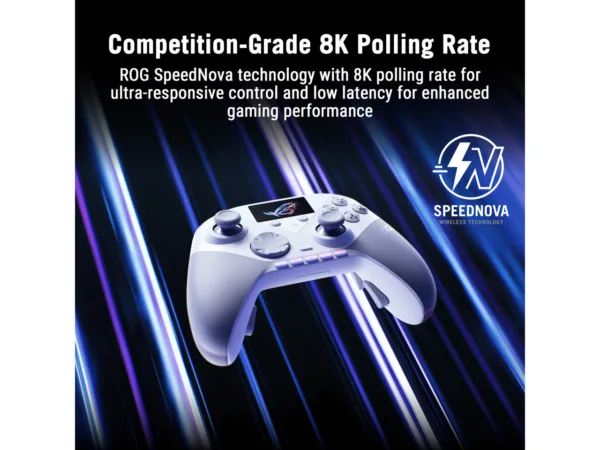 ASUS ROG Raikiri II Pro PC Controller, Wired/2.4GHz/Bluetooth, TMR Joysticks, White
