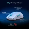 ASUS ROG Harpe Ace Aim Lab Edition Gaming Mouse, 54g, Tri-Mode, 36K DPI, White