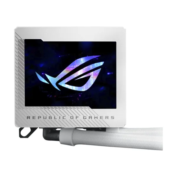 ASUS ROG Ryujin III 240 ARGB White AIO CPU Liquid Cooler, 3.5" LCD, 2x 120mm ARGB Fans