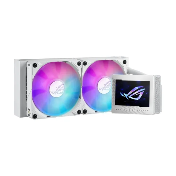 ASUS ROG Ryujin III 240 ARGB White AIO CPU Liquid Cooler, 3.5" LCD, 2x 120mm ARGB Fans
