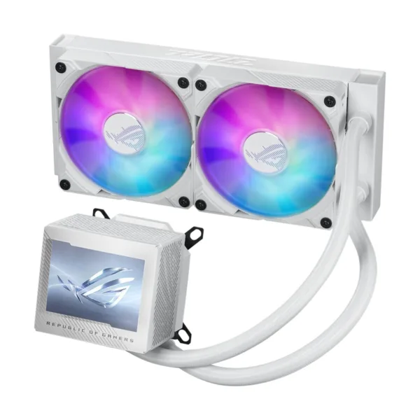 ASUS ROG Ryujin III 240 ARGB White AIO CPU Liquid Cooler, 3.5" LCD, 2x 120mm ARGB Fans