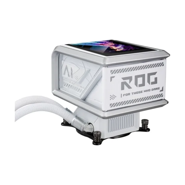 ASUS ROG Ryuo IV SLC 360 ARGB AIO CPU Liquid Cooler, White, Movable 6.67" Curved AMOLED Display