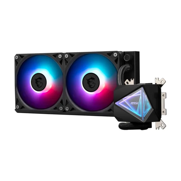 MSI MAG CoreLiquid I240 AIO ARGB CPU Liquid Cooler, Black, Infinity Mirror, 2x 120mm Fans