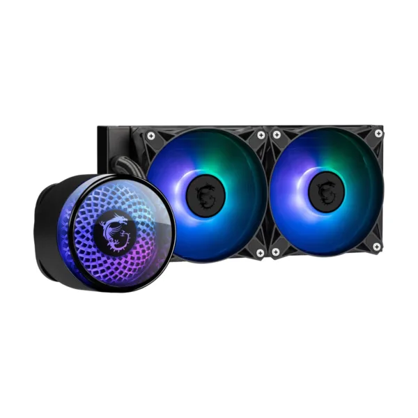 MSI MAG CoreLiquid A12 240 AIO ARGB CPU Liquid Cooler, Black, 2x 120mm ARGB PWM Fans
