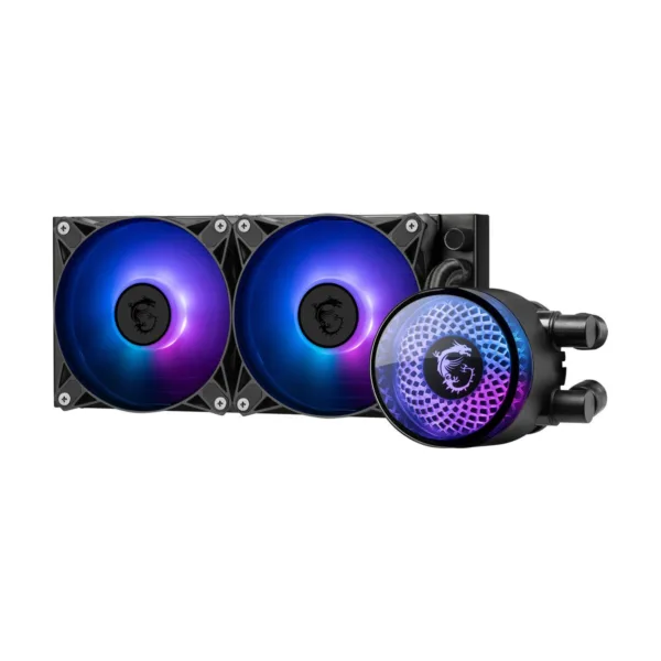 MSI MAG CoreLiquid A12 240 AIO ARGB CPU Liquid Cooler, Black, 2x 120mm ARGB PWM Fans