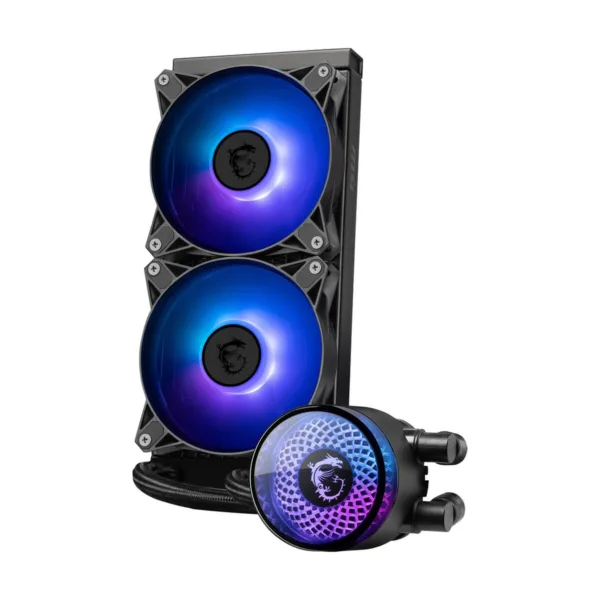 MSI MAG CoreLiquid A12 240 AIO ARGB CPU Liquid Cooler, Black, 2x 120mm ARGB PWM Fans