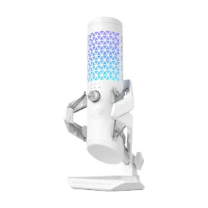 ASUS ROG Carnyx USB Gaming Microphone, 25mm Condenser, 192kHz/24-bit, Cardioid, White
