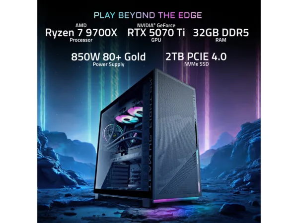 GIGABYTE AORUS PRIME 5 Gaming Desktop, Ryzen 7 9700X, RTX 5070 Ti, 32GB DDR5, 2TB SSD
