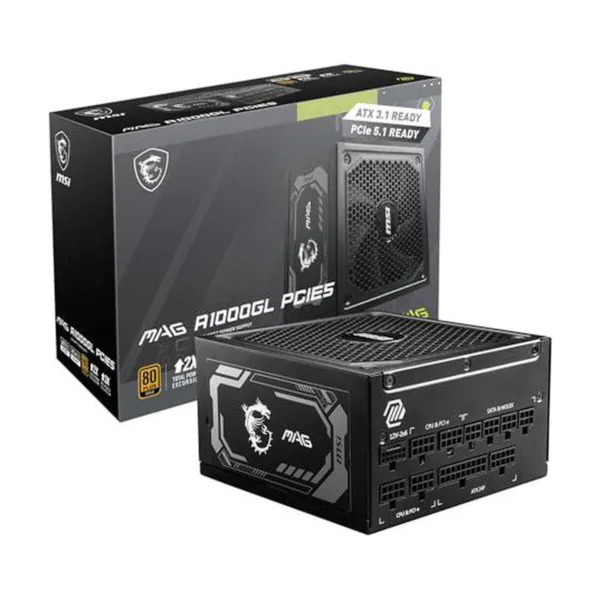 MSI MAG A1000GL PCIE5 II 1000W Power Supply, Active PFC, 90% Efficiency