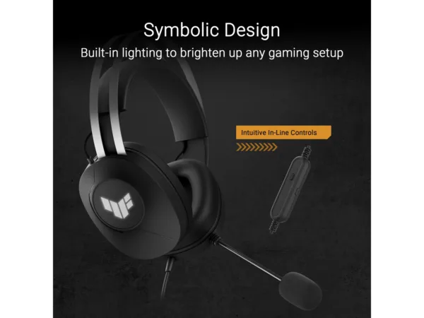 A6ZPD2505190CO4JN07.jpg ASUS TUF Gaming H1 Gen II Wired Gaming Headset, 40mm Drivers, Virtual 7.1 Surround, Black