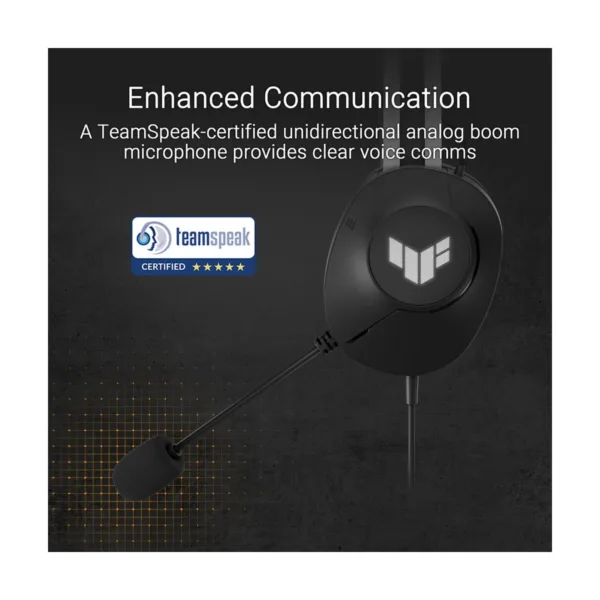 A6ZPD2505190CO4KID3.jpg ASUS TUF Gaming H1 Gen II Wired Gaming Headset, 40mm Drivers, Virtual 7.1 Surround, Black