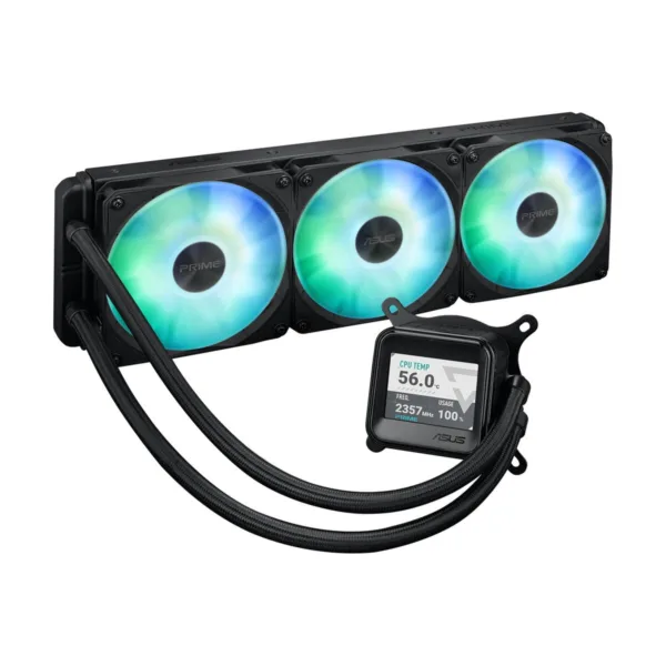 ASUS Prime LC 360 ARGB LCD AIO CPU Liquid Cooler, 3 Fans, Aluminum Radiator, LGA 1851/AM5