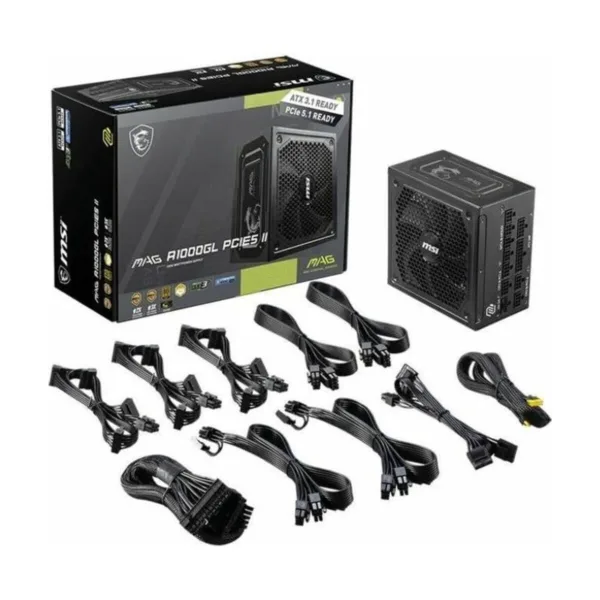 MSI MAG A1000GL PCIE5 II 1000W Power Supply, Active PFC, 90% Efficiency