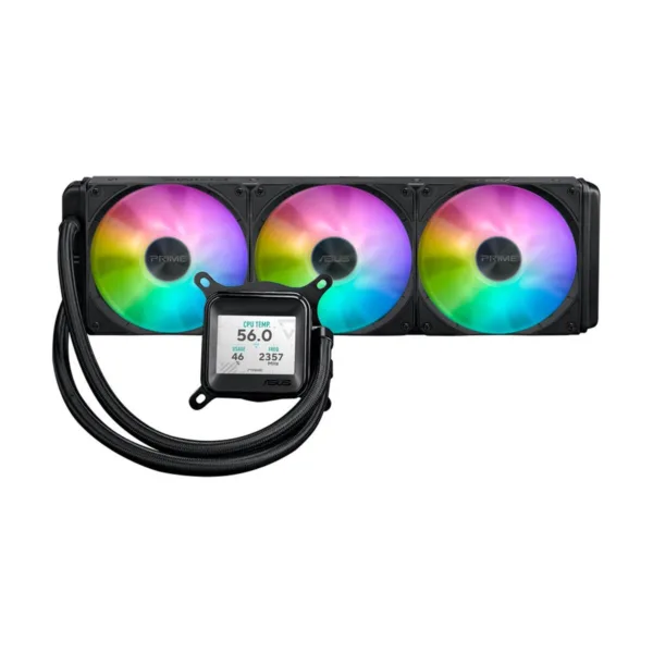 ASUS Prime LC 360 ARGB LCD AIO CPU Liquid Cooler, 3 Fans, Aluminum Radiator, LGA 1851/AM5