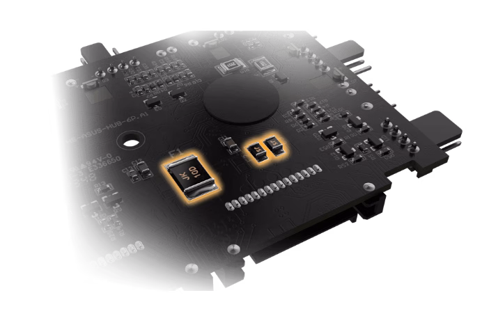 TUF Gaming ARGB PWM Fan Hub fuse on PCB